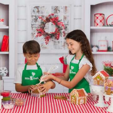 Little GF Chefs Gluten Free, Kids Gingerbread House Baking Kit, Gluten Free Certified, Allergy Friendly Baking Kit, DIY Craft Xmas Mix, Holiday Activity, Dairy Artificial Dyes & Nut Free Vegan Non GMO