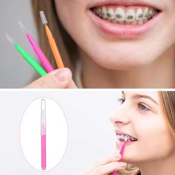 Patelai 100-Piece Braces Brush Set for Oral Care