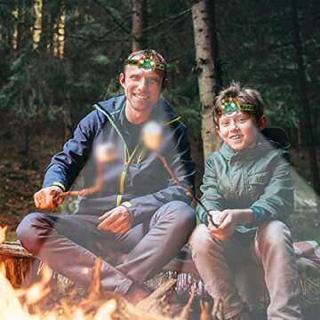 Triceratops LED Headlamp - Dinosaur Headlamp for Kids Camping Gear Essentials | Dinosaur Toy Head La...