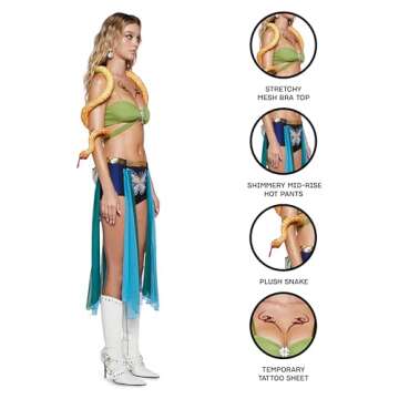 Dolls Kill Britney Slave for U Inspired Costume - Snake Charmer Outfit by Trickz N' Treatz - XX-Small