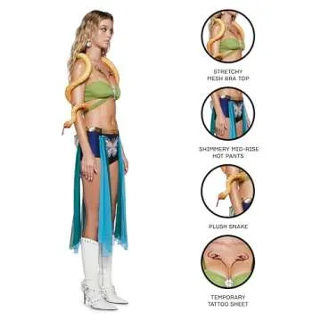 Dolls Kill Britney Slave for U Inspired Costume - Snake Charmer Outfit by Trickz N' Treatz - XX-Small