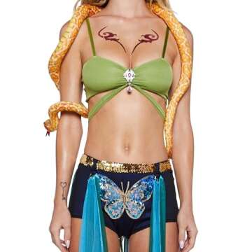 Dolls Kill Britney Slave for U Inspired Costume - Snake Charmer Outfit by Trickz N' Treatz - XX-Small