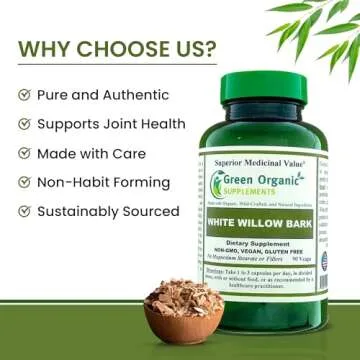 Green Organic Supplements Capsule White Willow Bark (Single)