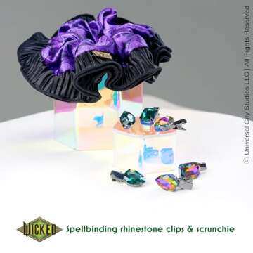 Wicked Elphaba Scrunchie & Hair Clip set - hair clips - hair accessories - hair accessories for girl...