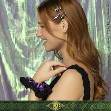 Wicked Elphaba Scrunchie & Clip Set - 7-piece Stylish Accessory Set