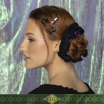 Wicked Elphaba Scrunchie & Clip Set - 7-piece Stylish Accessory Set