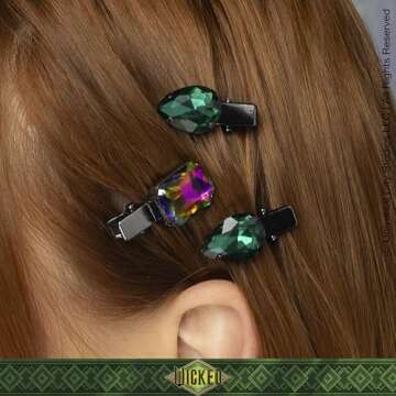 Wicked Elphaba Scrunchie & Clip Set - 7-piece Stylish Accessory Set