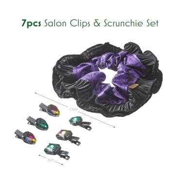 Wicked Elphaba Scrunchie & Clip Set - 7-piece Stylish Accessory Set