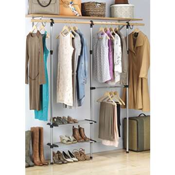 Whitmor 2 Shelf 2 Rod Closet System - Adjustable Closet Maximizer