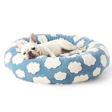 Lesure Donut Dog Bed for Small Dogs and Cats in Chic Design