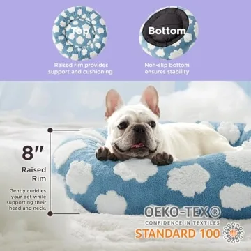 Lesure Donut Dog Bed for Small Dogs and Cats in Chic Design