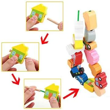 Wooden Educational Lacing Beads - Creative Learning Toy