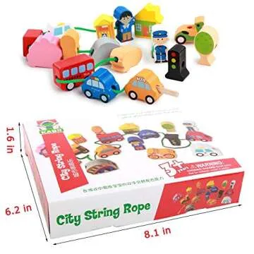 Wooden Educational Lacing Beads - Creative Learning Toy