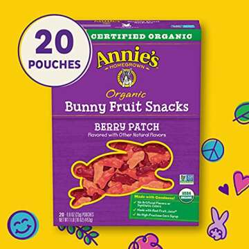Annie's Organic Berry Patch Bunny Fruit Snacks, Gluten Free, 16 oz, 20 ct
