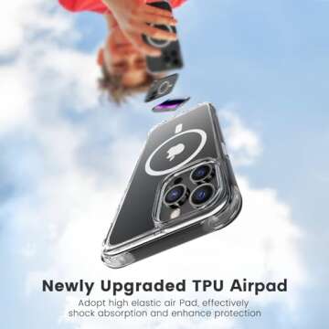 Mkeke for iPhone 14 Pro Max Case Clear,Compatible with Magsafe,Not-Yellowing,Shockproof Protective Phone Magnetic Bumper Case 2022