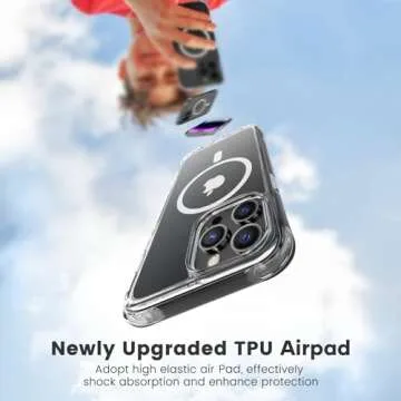 Mkeke for iPhone 14 Pro Max Case Clear,Compatible with Magsafe,Not-Yellowing,Shockproof Protective Phone Magnetic Bumper Case 2022