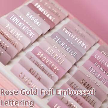 UPAFEXXI Bible Tabs with Rose Gold Foil - Elegant Navigation