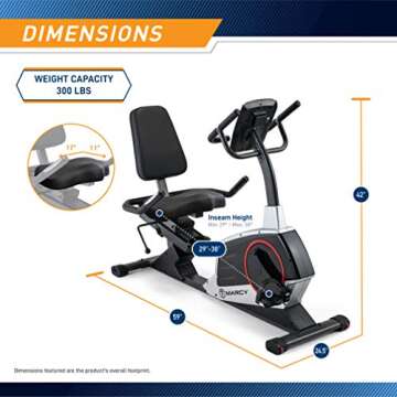 Marcy Regenerating Recumbent Bike with Adjustable Features