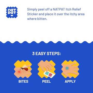 NATPAT Magic Patch Itch Relief Patches - Insect Bite Patch for Mosquitos, Ticks, Midges, Sandflies, and Bed Bug Bites - 30 Count - BUZZPATCH - The Original Natural Patch for Itch Relief