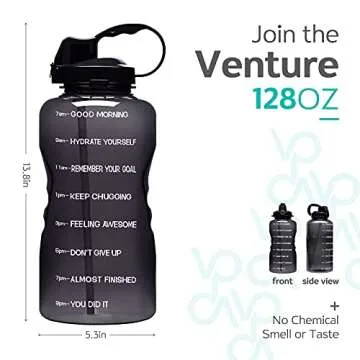 Venture Pal 1 Gallon Motivational Water Bottle with Straw