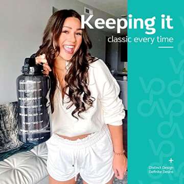 Venture Pal 1 Gallon Motivational Water Bottle with Straw