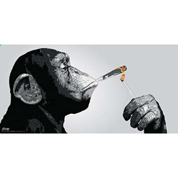 Culturenik Steez Monkey Smoking a Joint Decorative Music Urban Graffiti Art Print (Unframed 12x24 Poster)