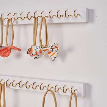 Mokof Bow Holder for Girls Hair Bows - 4 Pack Organizer