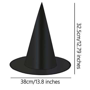 Uddiee Halloween Black Witch Hats Witch Costume Accessories for Halloween Party Decoration and Carnivals Hats Black, 8 pcss