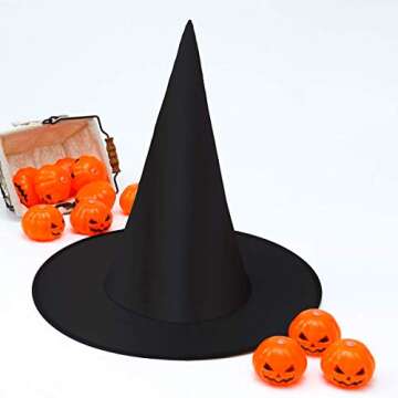 Uddiee Halloween Black Witch Hats Witch Costume Accessories for Halloween Party Decoration and Carnivals Hats Black, 8 pcss