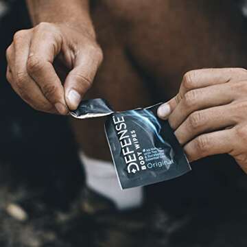 Defense Soap Body Wipes, 30 Individually Packed Travel Wipes - 100% Natural and Pure Pharmaceutical Grade Tea Tree Oil and Eucalyptus Oil