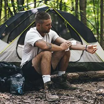 Defense Soap Body Wipes, 30 Individually Packed Travel Wipes - 100% Natural and Pure Pharmaceutical Grade Tea Tree Oil and Eucalyptus Oil