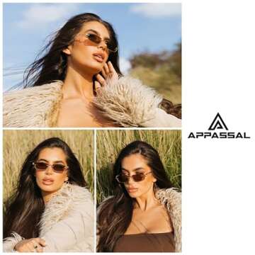 Appassal Y2K Snake Sunglasses for Women Men Narrow Rectangular Y2k Chic Sunnies AP3649,Gold/Brown