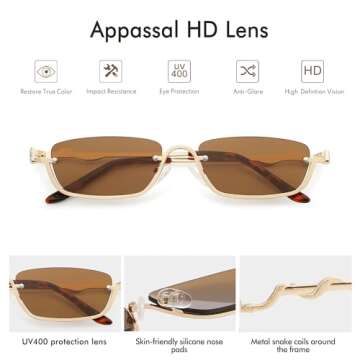 Trendy Appassal Y2K Snake Sunglasses with UV Protection