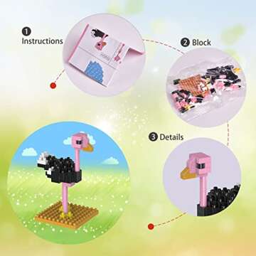 FUN LITTLE TOYS Mini Animals Building Blocks Sets for Goodie Bags, Prizes, Birthday Gifts, Party Favors for Kids 12 Boxes Christmas Stocking Stuffers