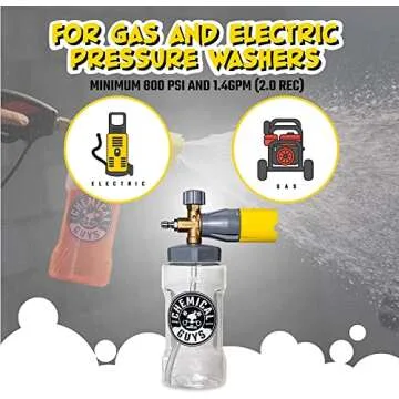 Chemical Guys EQP324 Big Mouth Max Release Foam Cannon (Car Wash, Home Wash & Boat Wash Foam Cannon That Connects to Your Pressure Washer) 34 oz Bottle