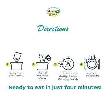 Natural Heaven Pasta, Hearts of Palm Pasta Spaghetti Noodles, Gluten Free, Vegan, Low Carb Pasta for a Keto Snack or Healthy Food Meal 9 Ounce (Pack of 4)