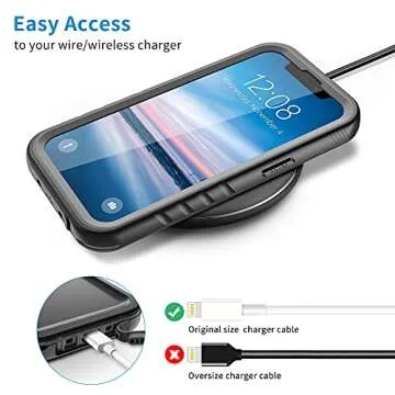 SPORTLINK for iPhone 13 Pro Waterproof Case - Full Body Shockproof Dustproof Phone Screen Protector Rugged Waterproof Case for iPhone 13 Pro 6.1 Inches Black