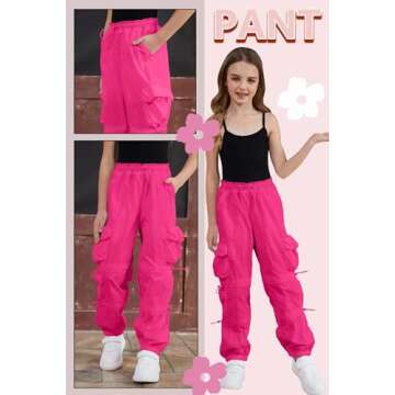 QYANGG Stylish Parachute Pants for Women with Multiple Pockets