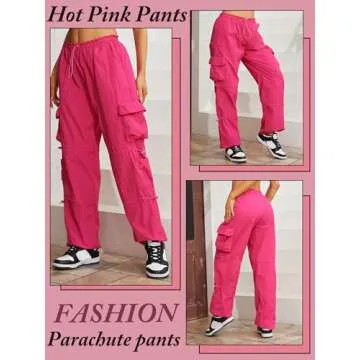 QYANGG Women's Baggy Parachute Cargo Pants - Y2K Style