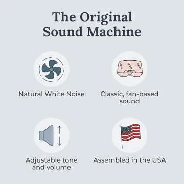 Yogasleep Dohm Uno White Noise Sound Machine, Natural Pink Noise from a Real Fan, Adjustable Tone & ...