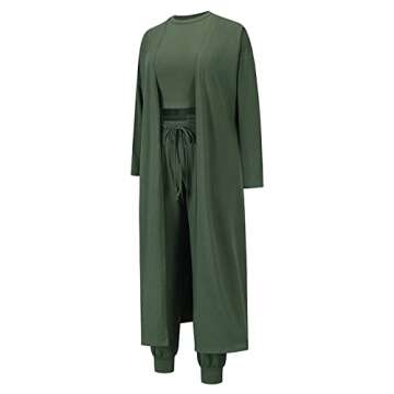 DressYOU Women's 3 Piece Sweatsuit Lounge Set for Casual Style