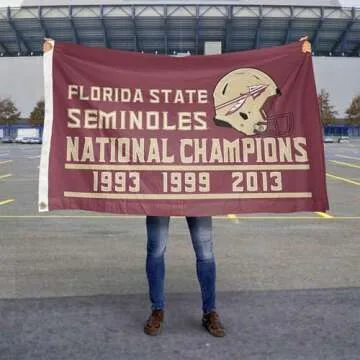 College Flags & Banners Co. Florida State FSU Noles 3 Time National Champions Flag