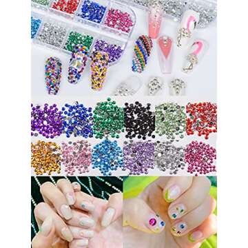 Spearlcable Nail Art Decoration Kit,48 Sheets Nail Stickers Crystal Rhinestones Set 3D Holographic Butterfly Glitter Fruit Nail Art Slices Iridescent Nail Sequins for Acrylic Nail Art