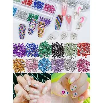 Spearlcable Nail Art Decoration Kit,48 Sheets Nail Stickers Crystal Rhinestones Set 3D Holographic Butterfly Glitter Fruit Nail Art Slices Iridescent Nail Sequins for Acrylic Nail Art