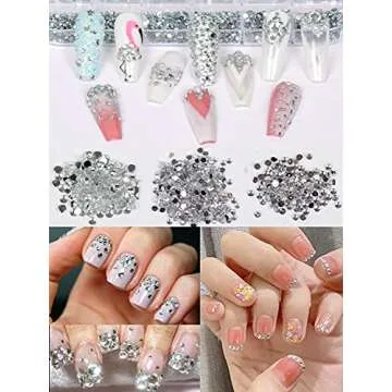Spearlcable Nail Art Decoration Kit,48 Sheets Nail Stickers Crystal Rhinestones Set 3D Holographic Butterfly Glitter Fruit Nail Art Slices Iridescent Nail Sequins for Acrylic Nail Art