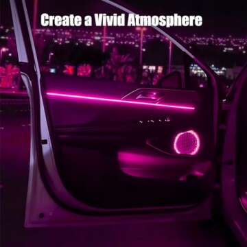 EL Wire Interior Car LED Strip Lights, 16.5FT USB Neon Glowing Strobing Electroluminescent Wire Stri...