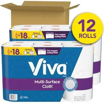 Viva Multi-Surface Cloth Paper Towels - 12 Triple Rolls with 165 Sheets Each