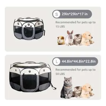 SENCONE Portable Pet Playpen, Dog Playpen Foldable Pet Exercise Pen Tents Dog House Playground for Puppy Dog/Cat Indoor Outdoor Travel Camping Use