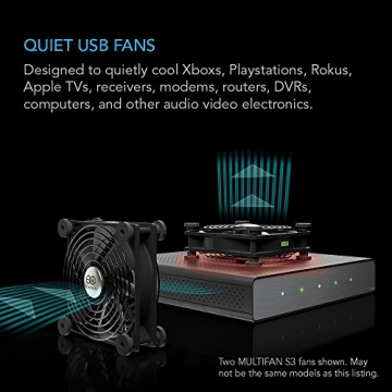 AC Infinity MULTIFAN S7 Quiet Dual USB Fan for Cooling