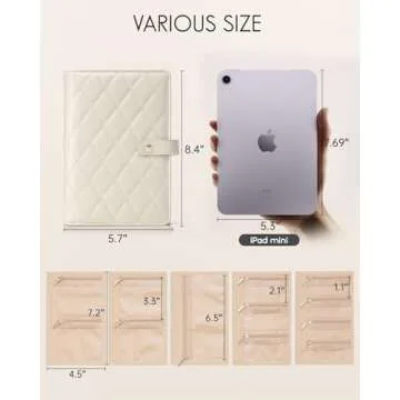 Vlando Travel Jewelry Organizer Case, Jewelry Storage Book Ring Binder with Clear Zipper Velvet Jewelry Pouches Bags for Rings,Necklace,Earrings,Valentines Day Gifts for Her-Cream White